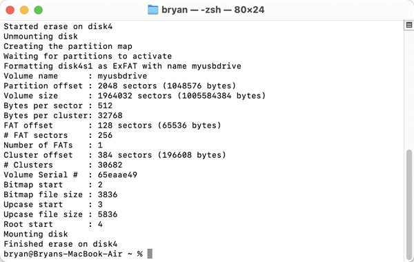 wipe USB drive on Mac