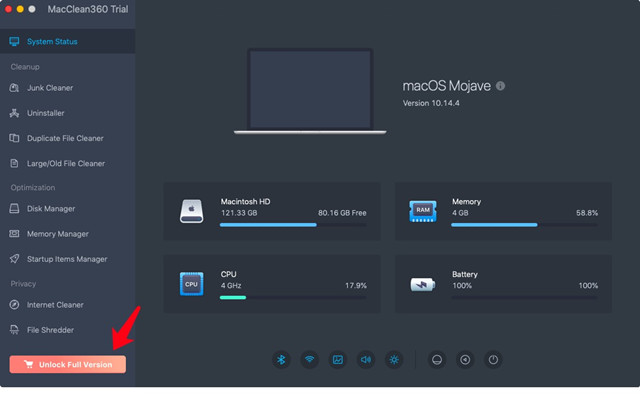 Install MacClean360, activate MacClean30