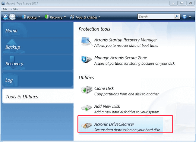 Acronis DriveCleanser