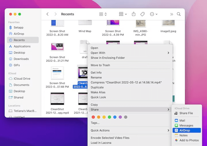 AirDrop on Mac