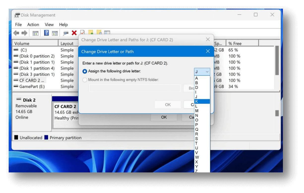 Assign a Drive Letter