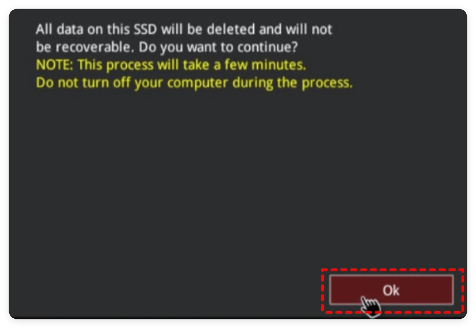 ASUS computer disk wipe tool