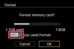 permanently delete photos from Canon digital camera