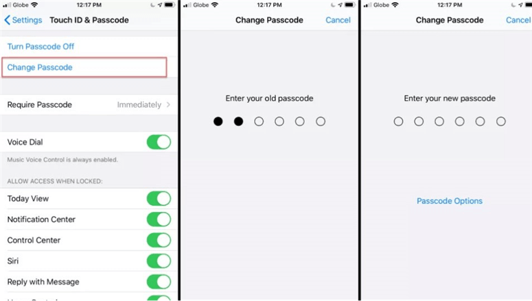 Change iPhone Password