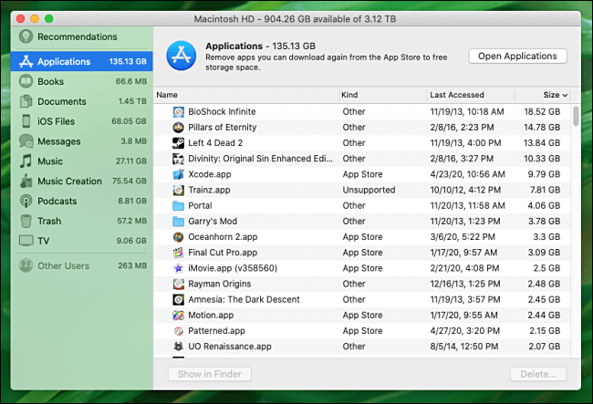 check free disk space on Mac