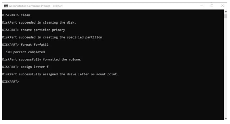 format SD card using CMD