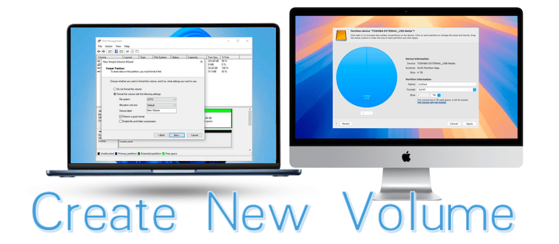 create a new volume on a hard drive