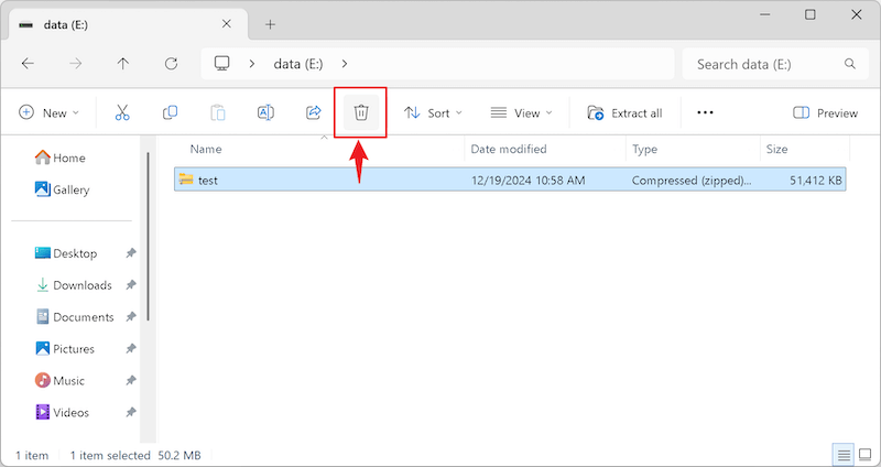 permanently delete zip, dmg, rar documents