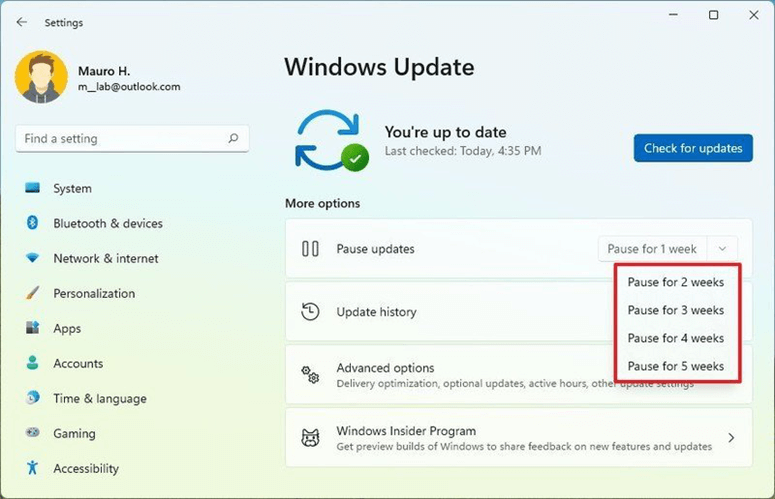 how to enable windows 11 auto update