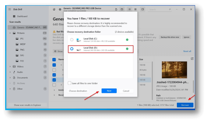 Unformat an XD Card Using Disk Drill