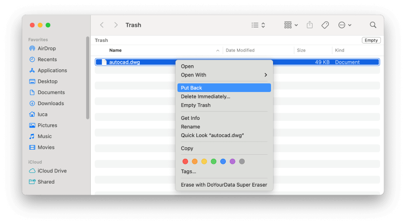 recover deleted software installation package (pkg, zip, dmg) file on Mac