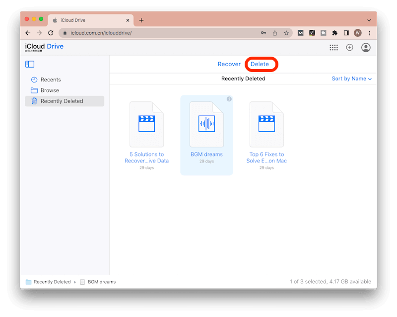 permanently delete music files