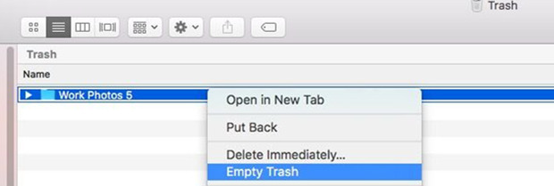 wipe Trash bin on Mac