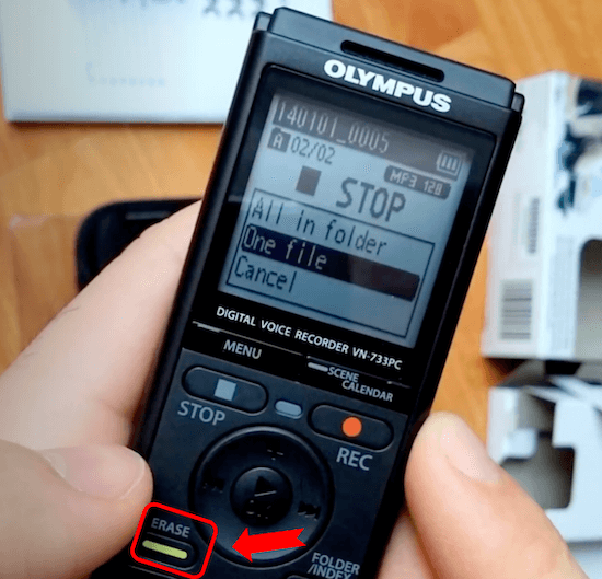 erase voice recorder data permanently