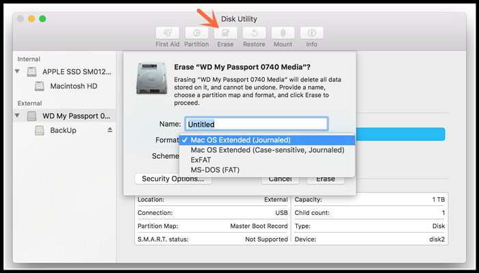 mac external hard drive not showing up in disk utility