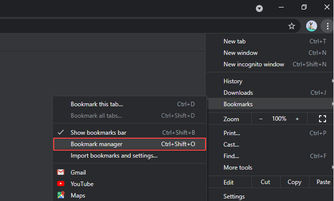 Export chrome bookmarks