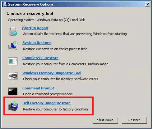factory reset Windows 7