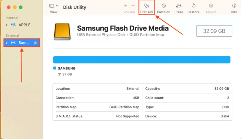 fix Samsung portable SSD not detected on Mac