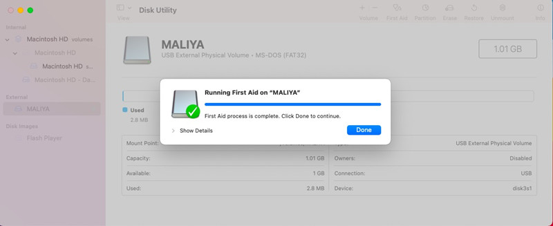 First Aid USB Drive on Mac