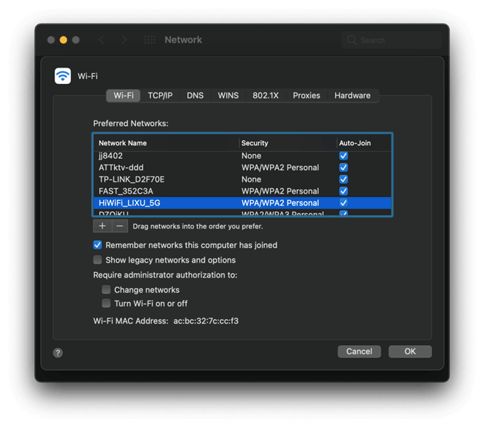 fix macOS Big Sur Wi-Fi network issues