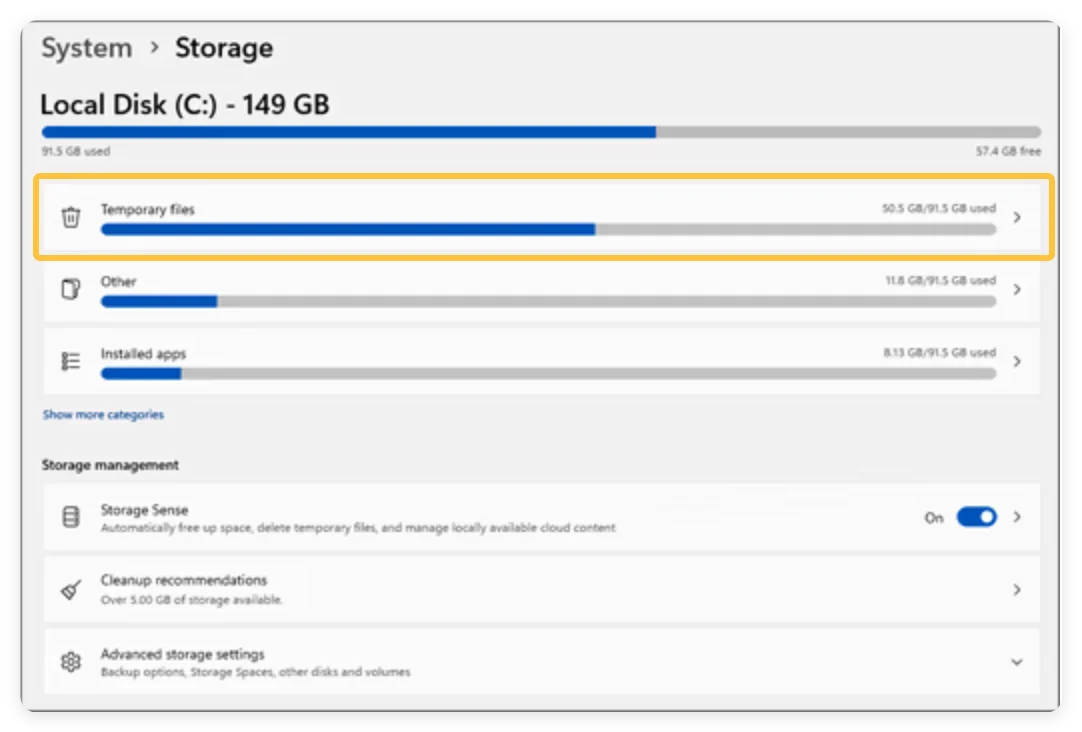 get rid of temporary files