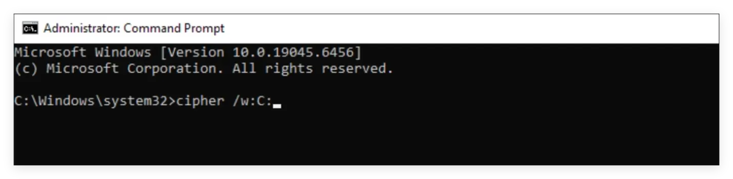 wipe free space on SSD
