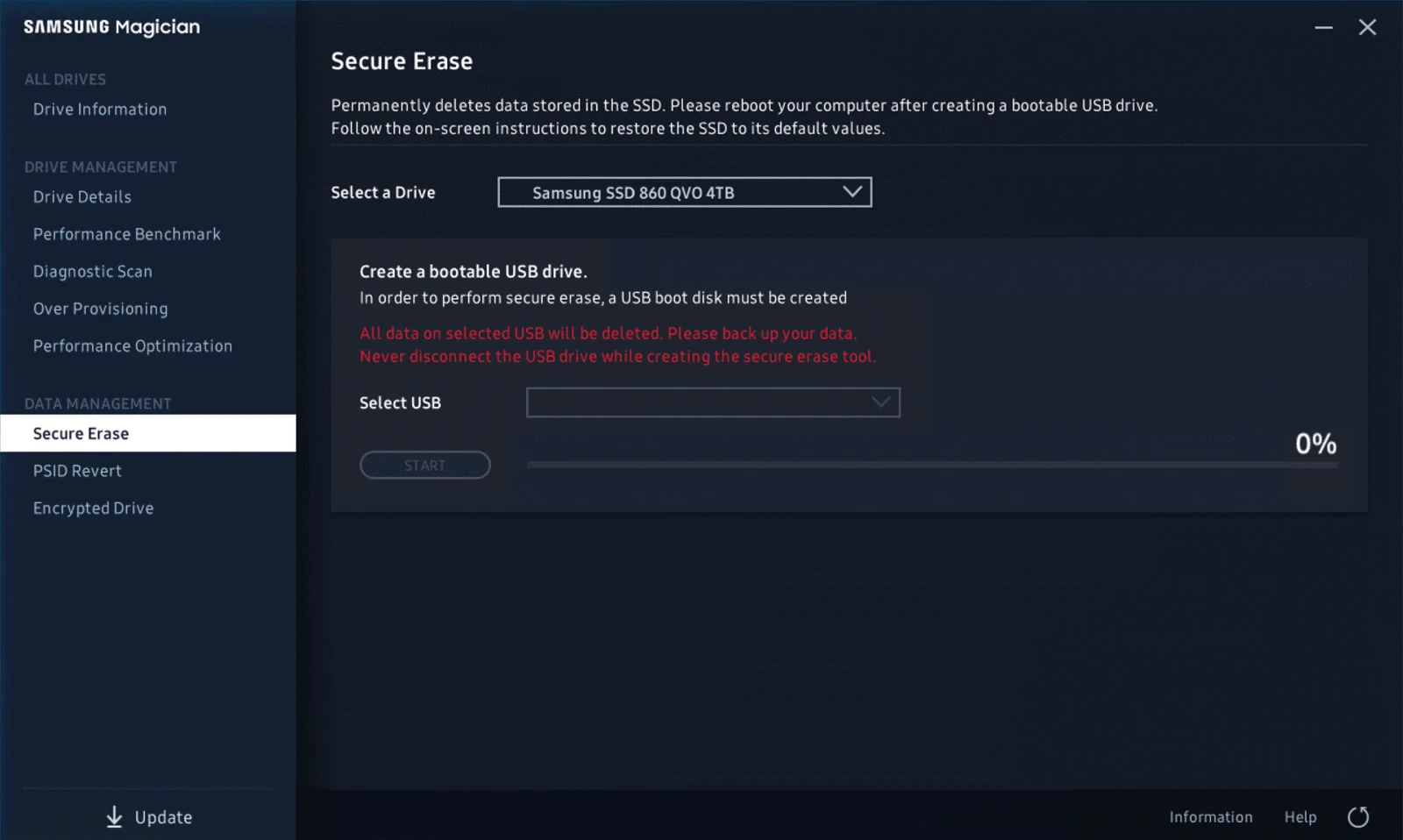 how to wipe Samsung SSD