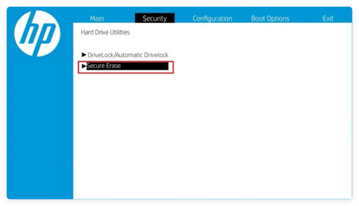 HP computer disk wipe tool