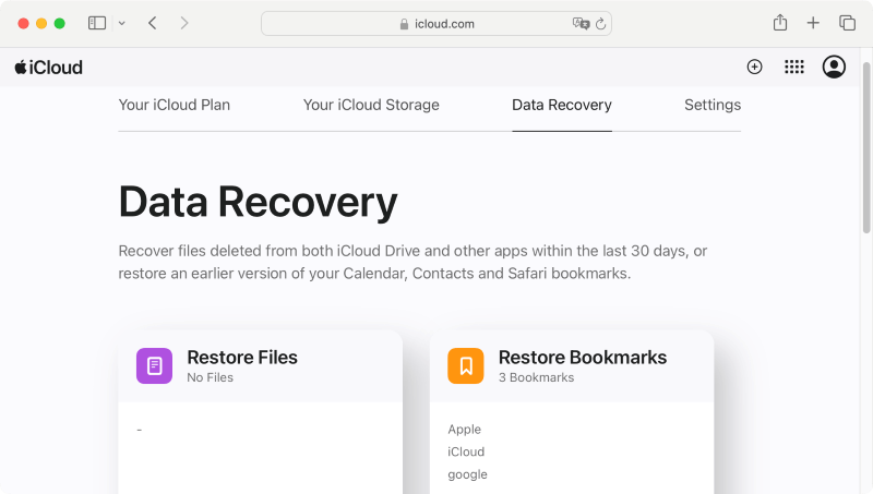 recover deleted Safari bookmarks on Mac