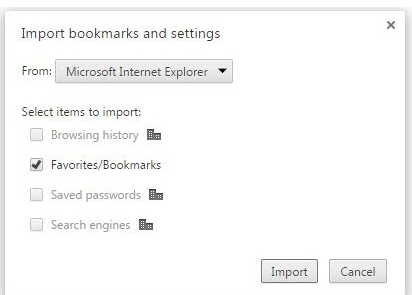 Import Bookmarks to Chrome