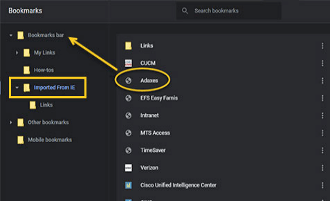 Import Bookmarks to Chrome