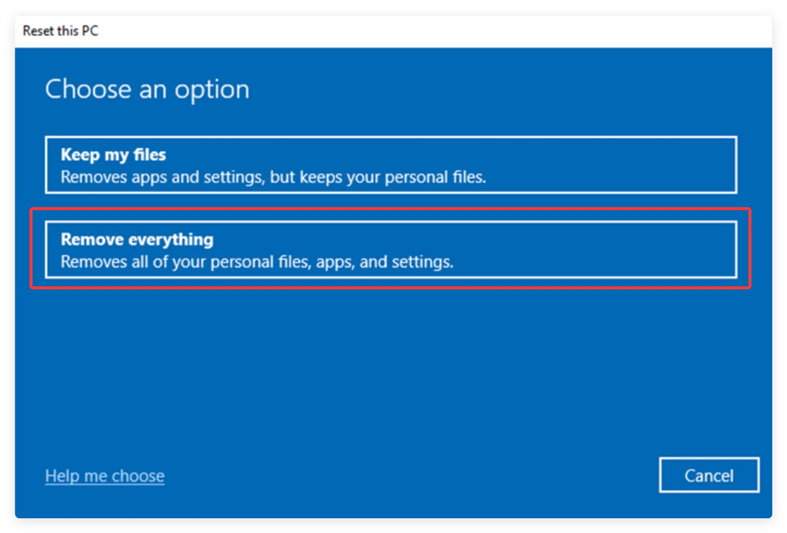 Lenovo computer wipe tool