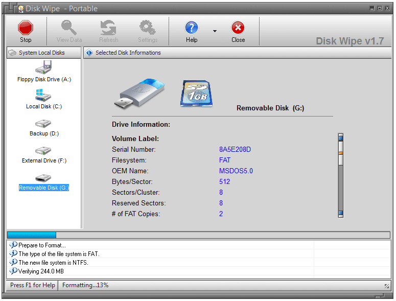free data erasure software - Disk Wipe