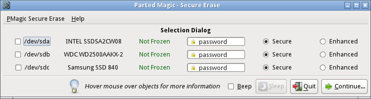 free data erasure software - Parted Magic