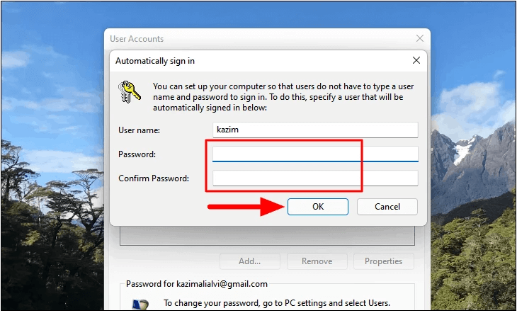remove login password on Windows 11 PC