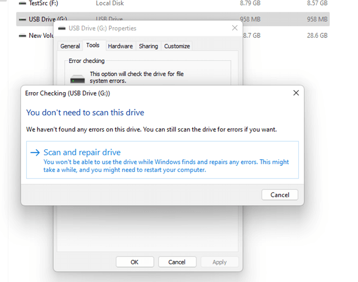 fix inaccessible USB flash drive