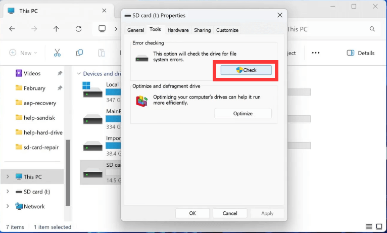 fix a corrupted SD card