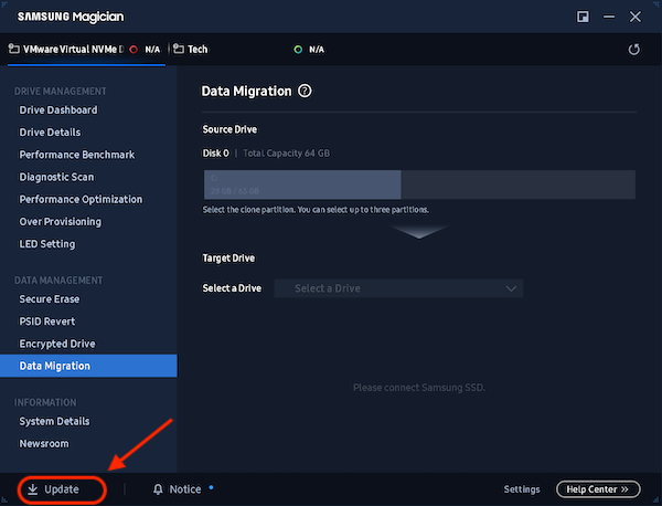 Samsung data migration clone failed