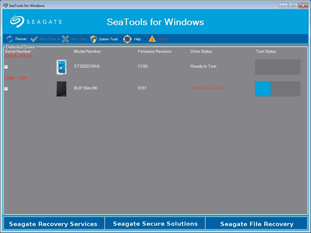 SeaTools for Wndows