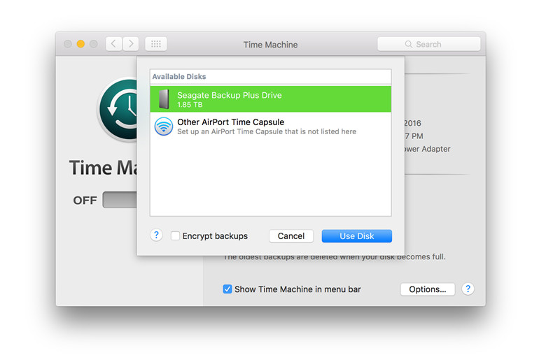 first time external hard drive time machine first time external hard drive time machine