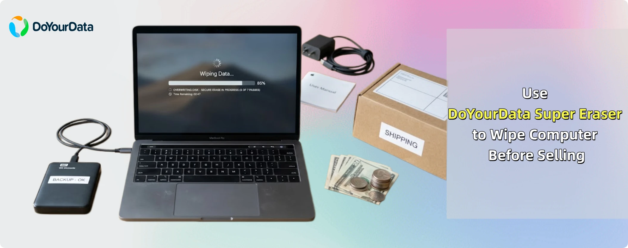 use DoYourData Super Eraser to wipe computer before selling