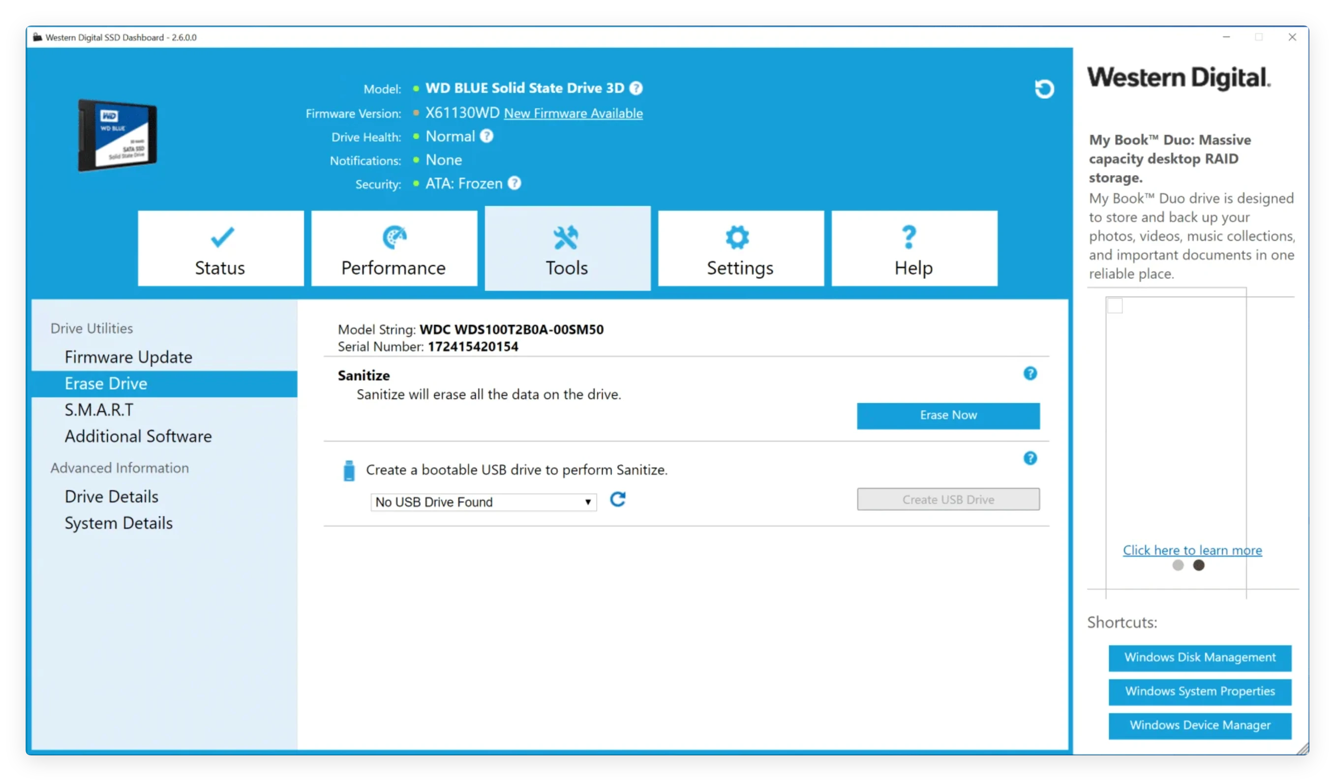 WD disk wipe software