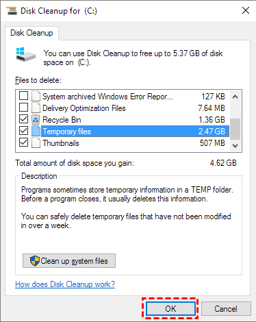 delete temp files on Windows 11