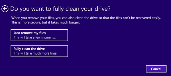 permanently erase data on Windows 8/8.1 PC