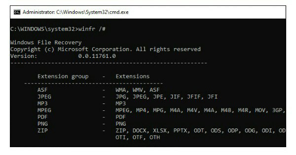 Windows file recovery