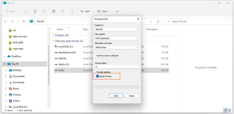 format SanDisk memory card