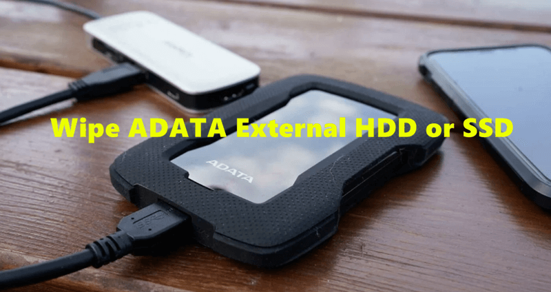wipe ADATA external HDD or SSD