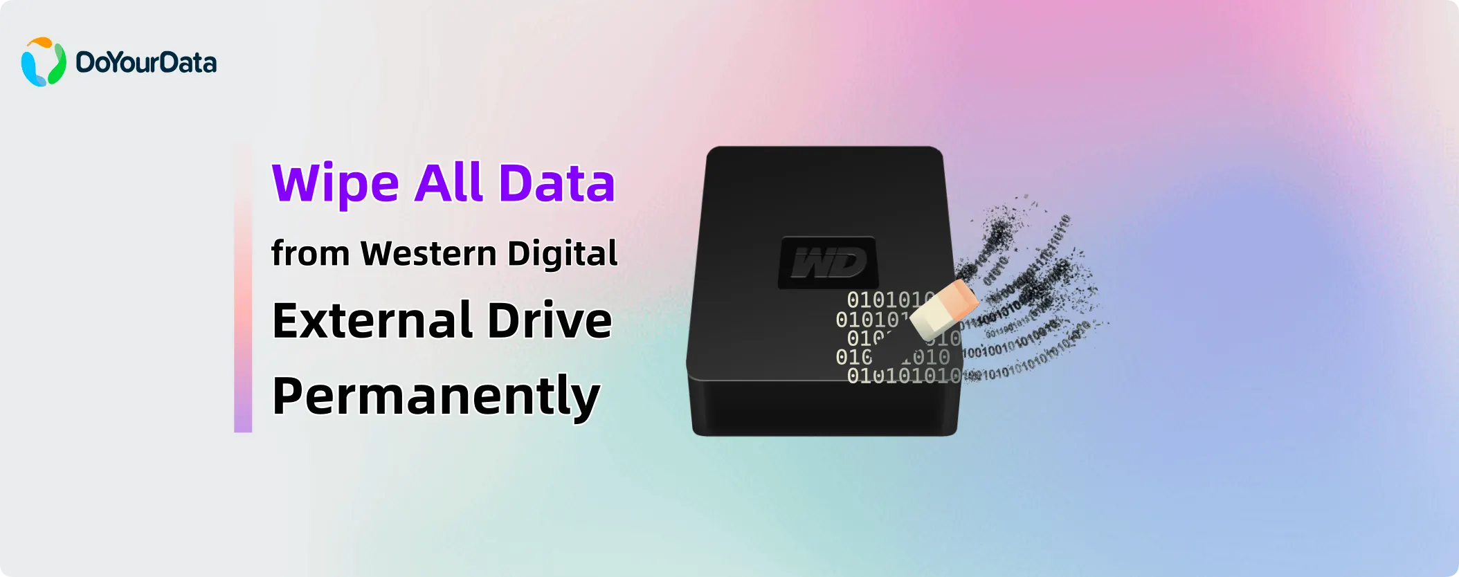 wipe all data from Western Digital external drive permanently