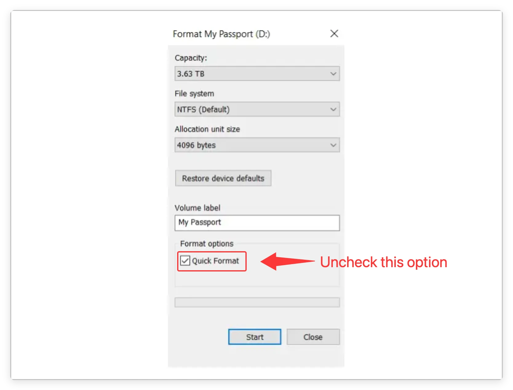 wipe everything for good before selling an external hard drive