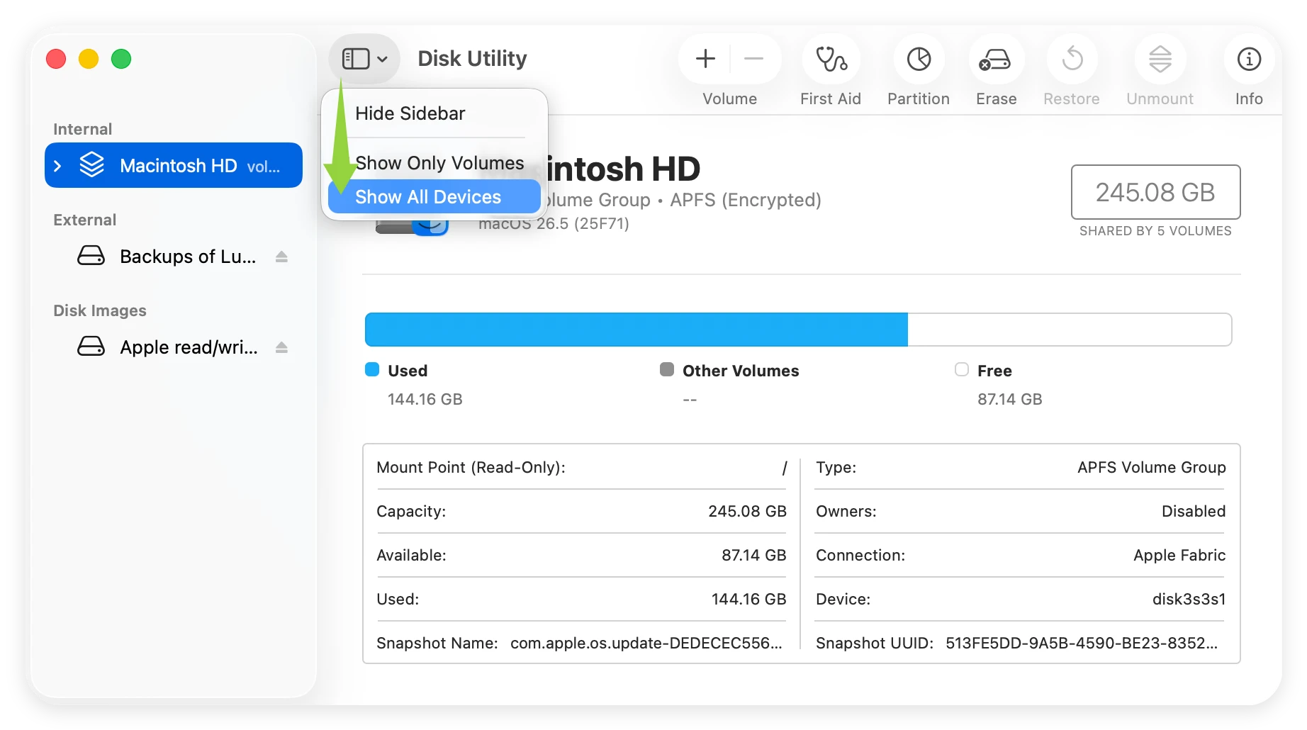 erase Thunderbolt 5 SSD Mac